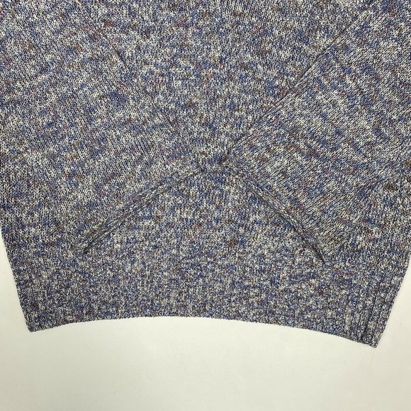 J Crew Women's Medium Blue Heather Marled Long Flared Sleeve V Neck Sweater - Picture 6 of 12